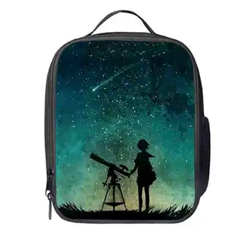 

Summer night starry sky Lunch Bag Tote Cooler Bag Teens Thermal Nsulation Bag Students New Beautiful Portable Lunch Box
