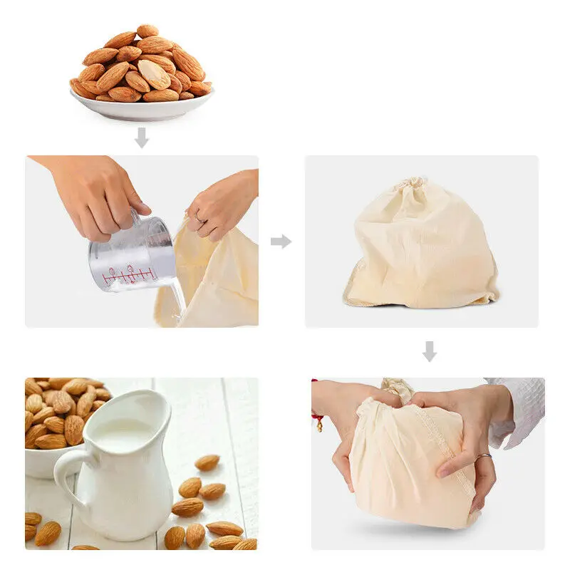 Storage-Bag Reusable Cotton Produce Bag Vegetable-Organizer Fruits Grocery Kitchen Storage Drawstring Lightweight Muslin Bags