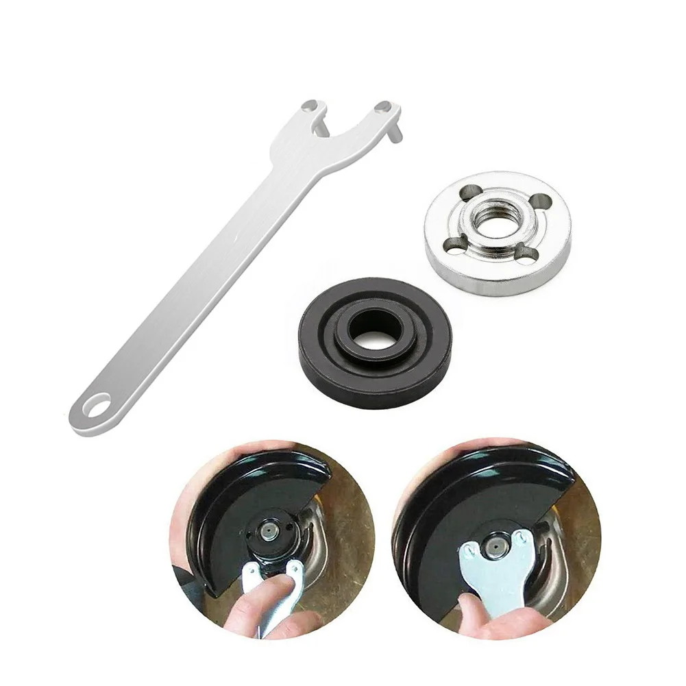 

1 Set Universal Wrench Flange Lock Nut Angle Grinder Spanner Metal Silver Grinding Angle Grinder Accessories Flange Spanner set