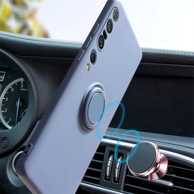 Premium Soft Silicone Shockproof Case with Ring Holder - Luxury Protective Cover