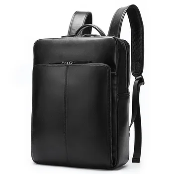 

Genuine Leather Backpack For Men Natural Real Leather Large Male Backpack Double Zipper Travel Rucksack Classic Men Business Bag