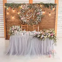 Ручная работа, мягкие Тюлевая оборка для стола контраст Цвет лоскутное платье-пачка скатерть на стол детская игрушка в ванную для дня рождения, Хэллоуина Декор