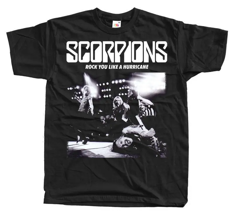 Черная футболка Scorpions Rock You Like A Hurricane Размеры S 5Xl 100 хлопок |