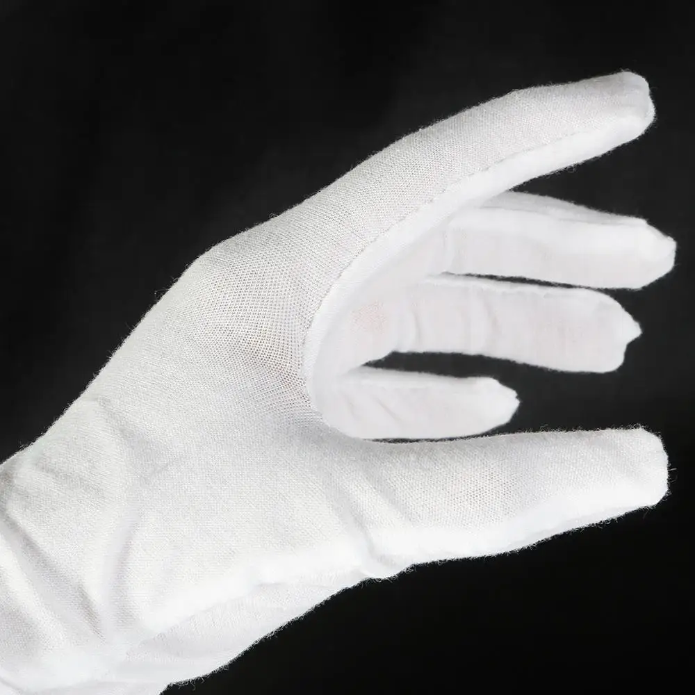 Новые модные хлопковые белые перчатки Весна Лето для женщин и мужчин этикет тонкий стрейч-перчатки для танцев плотные ювелирные изделия рабочие перчатки