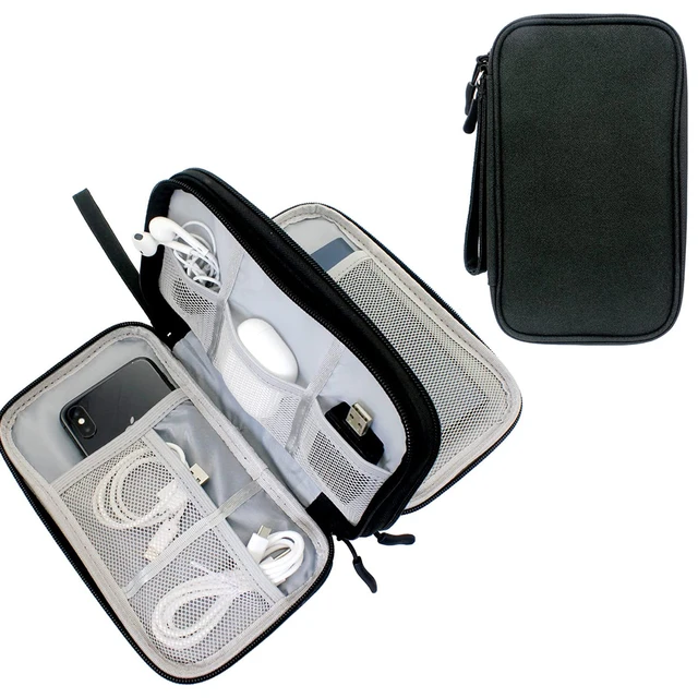 Sacoche de voyage pour accessoires de téléphone, sac pour câble électronique,  mallette de rangement pour câble