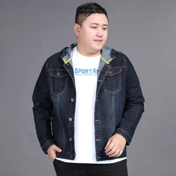 

8XL 7XL 6XL new plus size classic denim jacket men brand clothing cotton casual men jean jacket blue solid coat male