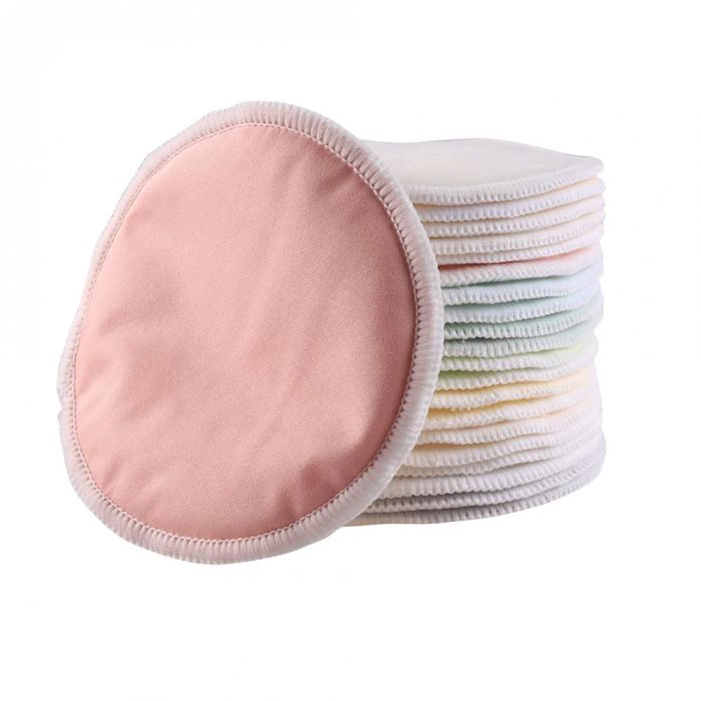 2 Pcs 3 Layers Thick Reusable Nursing Breast Pads Washable Soft Waterproof Breastfeeding Pure Cotton Breast Pads