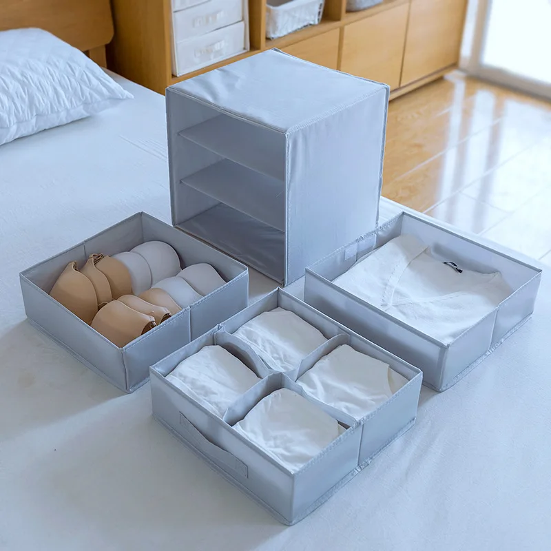 

Drawer Underwear Storage Box Polyester Fabric Close-fitting Clothing Socks Bra Laundry Storage Drawer Practical Home Organizer