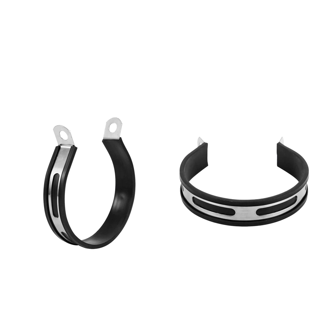 2x Exhaust Clamp Clip Engine Motorcycle Exhaust Pipe Steel Mounting Bracket