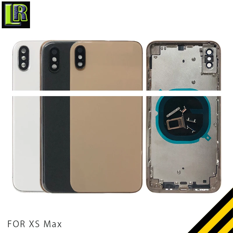

New XS Battery Cover for IPhone X XS Max Back Cover + Middle Chassis Frame + SIM Tray + Side Key Parts Housing Case Assembly