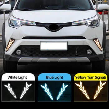 

CSCSNL 2Pcs For Toyota C-HR CHR 2016 2017 2018 2019 Turning Yellow Signal Waterproof Car DRL LED Daytime Running Light Daylight