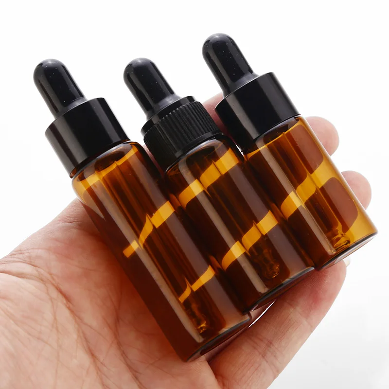 50pcs/lot 5ml 10ml 15ml 20ml Amber Glass Dropper Bottle Jars Vials With Pipette Cosmetic Perfume Essential Oil Bottles refillable bottle refillable cosmetic bottle cosmetic bottle makeup empty bottle dropper bottle