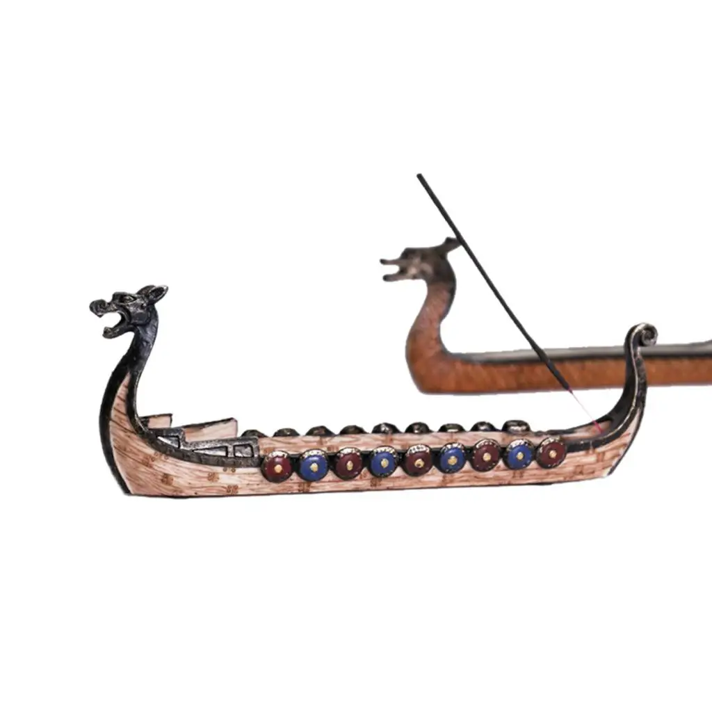 Resin Dragon On Viking Boat Ornament For Festival  Aquarium Ornament