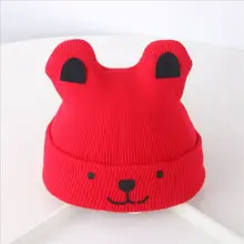 Милые шапки Bomber Puppy Kitty, вязаные шапки с вышивкой Kawaii, шапки бини, осенне-зимние повседневные вязаные детские шапки Skuilles