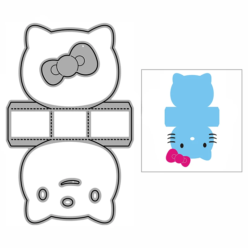 

Новая бирка с изображением милого кота и банта, рельефная форма 2021, пресс-формы для резки металла «сделай сам», декоративный альбом для скрапбукинга, открыток, без штампов