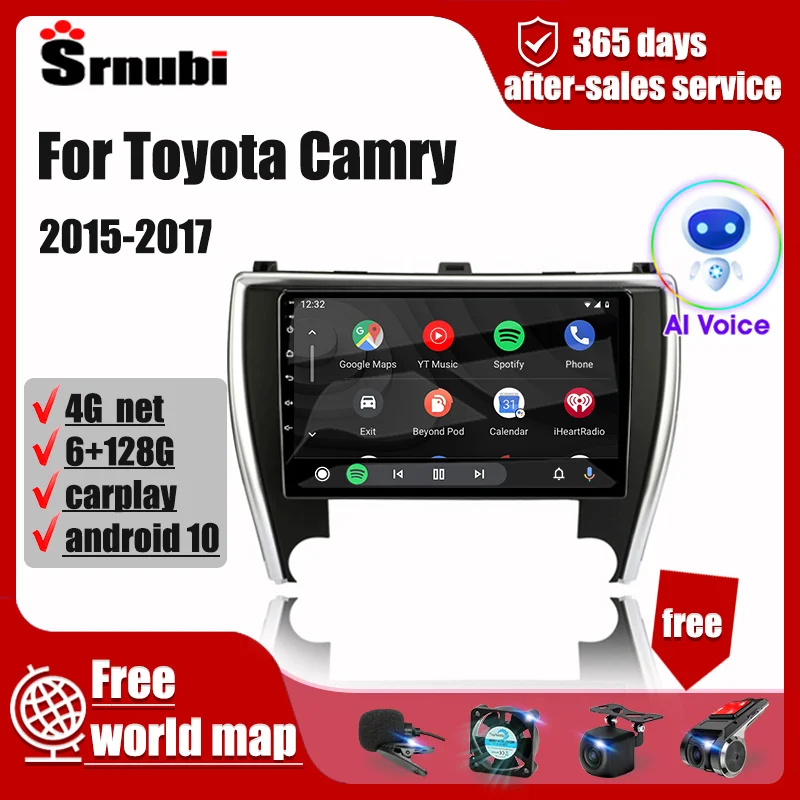 Автомагнитола для Toyota Camry мультимедийный плеер на Android с 9 &quotзвуком 2015-2017