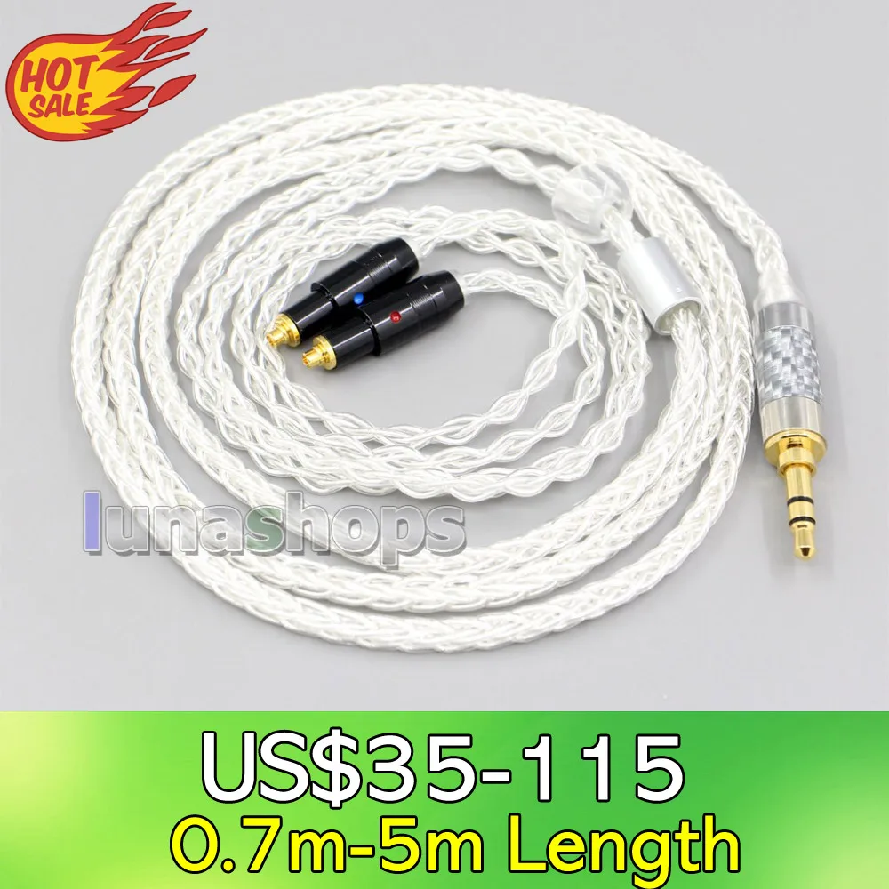 LN006571 2.5mm 4.4mm XLR 3.5mm 8 Core Silver Plated OCC Earphone Cable For Shure SRH1540 SRH1840 SRH1440 | Электроника