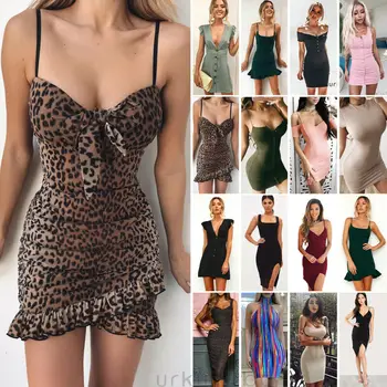 

Women Sexy Bodycon Sleeveless Evening Party Cocktail Club Short Mini Dress 6-14