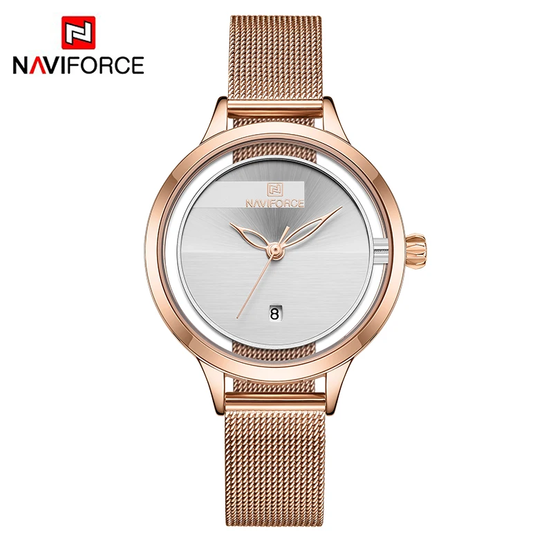 RGW NAVIFORCE, повседневные женские часы, Дамская деловая одежда, кварцевые наручные часы, водонепроницаемые, из нержавеющей стали, роскошные часы, Relogio Feminino - Цвет: RGW