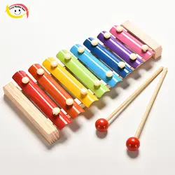 Instrumento musical infantil, brinquedo de cor arco íris, 8 escalas, xylofone para crianças, ferramenta de aprendizagem musical, iluminação precoce, brinquedos montessori