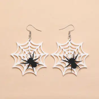 

Black Spider White Spiderweb Funny Drop Earrings Fashion Women Earring Jewelry Accessories Halloween Hallowmas Earring Jewelry