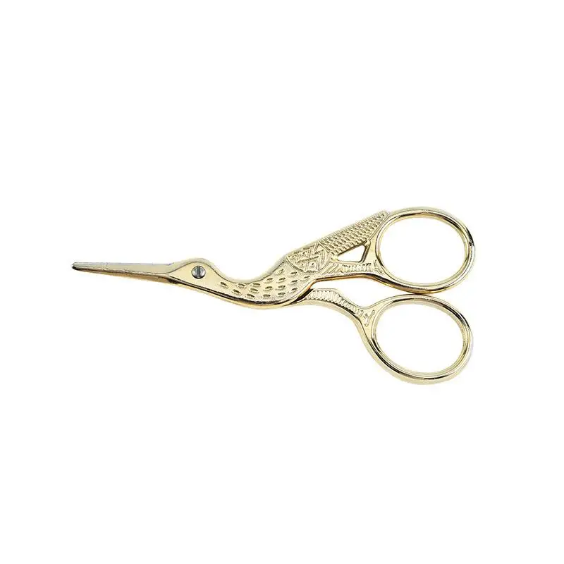 Durable Stainless Steel Retro Tailor Scissor Crane Shape Sewing Small Embroidery Craft CrossStitch Scissors DIY Home Tools