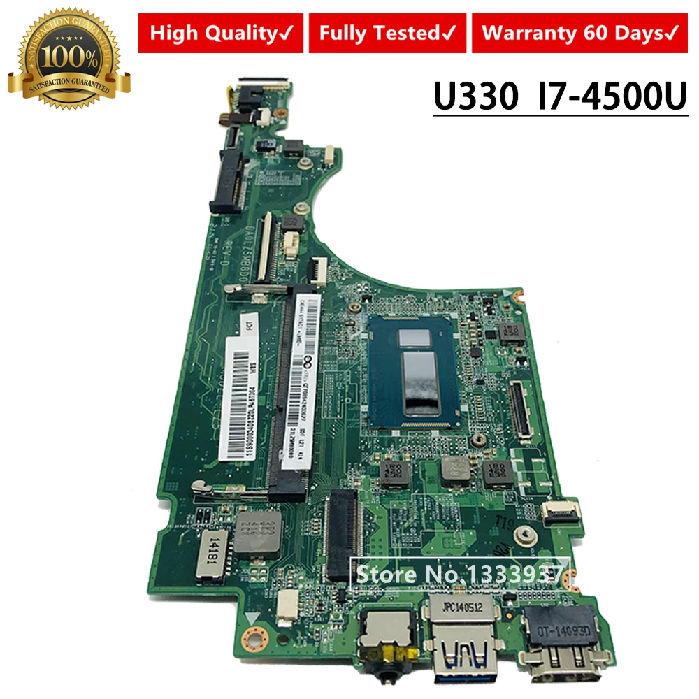 discount DA0LZ5MB8D0 mainboard for Lenovo U330 U330P notebook laptop motherboard CPU i7 4500U DDR3 100% test