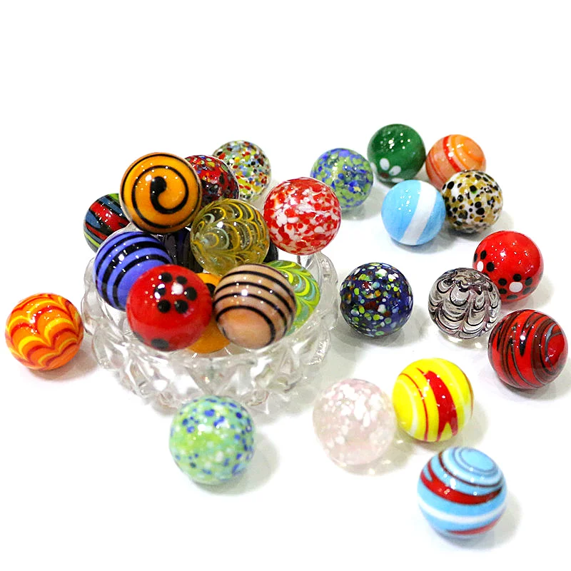 25mm Handmade Glass Marbles Balls Ornament Home Decor Accessories For Fish Tank Vase Aquarium Game Pinball Toy For Kids Children