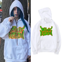 Лидер продаж Billie Eilish, модная уличная одежда, толстовки, толстовка, повседневный Женский пуловер с капюшоном, с длинным рукавом, спортивная толстовка в стиле хип-хоп, Топ