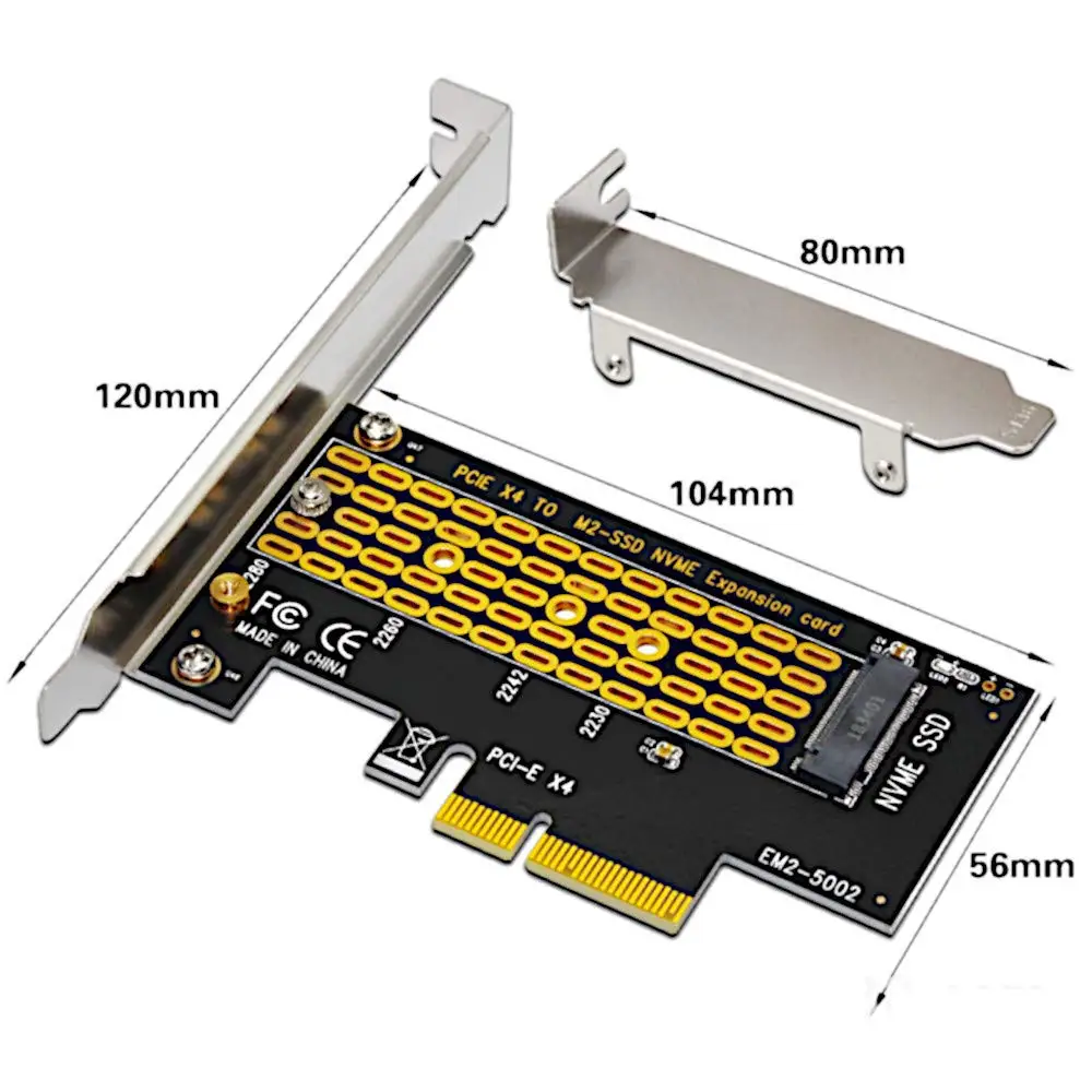 ZEXMTE M.2 адаптер PCIe Плата расширения M.2 Накопитель SSD с протоколом NVME PCI-e 3,0x4 адаптер карты Поддержка PCIe x4 x8 x16 слот, 2230 2242 2260 2280
