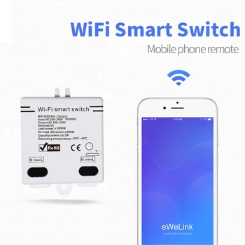 

eWelink WIFI Smart Switch Wireless Remote Voice Control 100-250V WiFi Smart Home Modified Accessories Modified Switch for Google