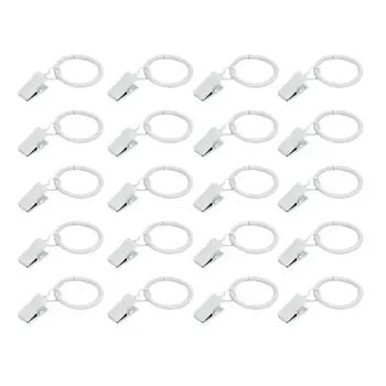 

3x32mm DIY Curtain Hooks Large Bath Drape Loop Rustproof Iron Rings Glide Rings Hangers (White)