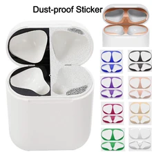 Siêu Mỏng Da Bảo Vệ Kim Loại Tấm Phim Dán Sắt Đá Bào Bụi Vệ Cho AirPods AirPod Ốp Lưng Bụi Bảo Vệ Miếng Dán(China)