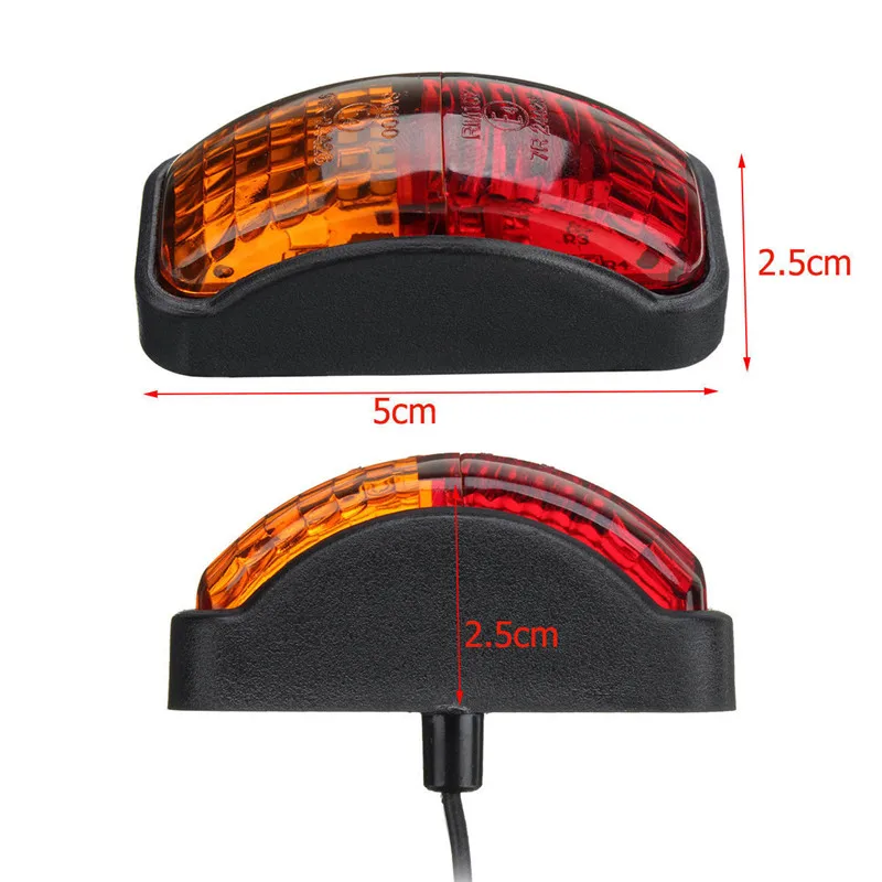 4PCS LED Lights 12 v Truck 4pcs 2 LED Red Amber Side Marker Lights Lamp Trailer Truck Lorry Caravan