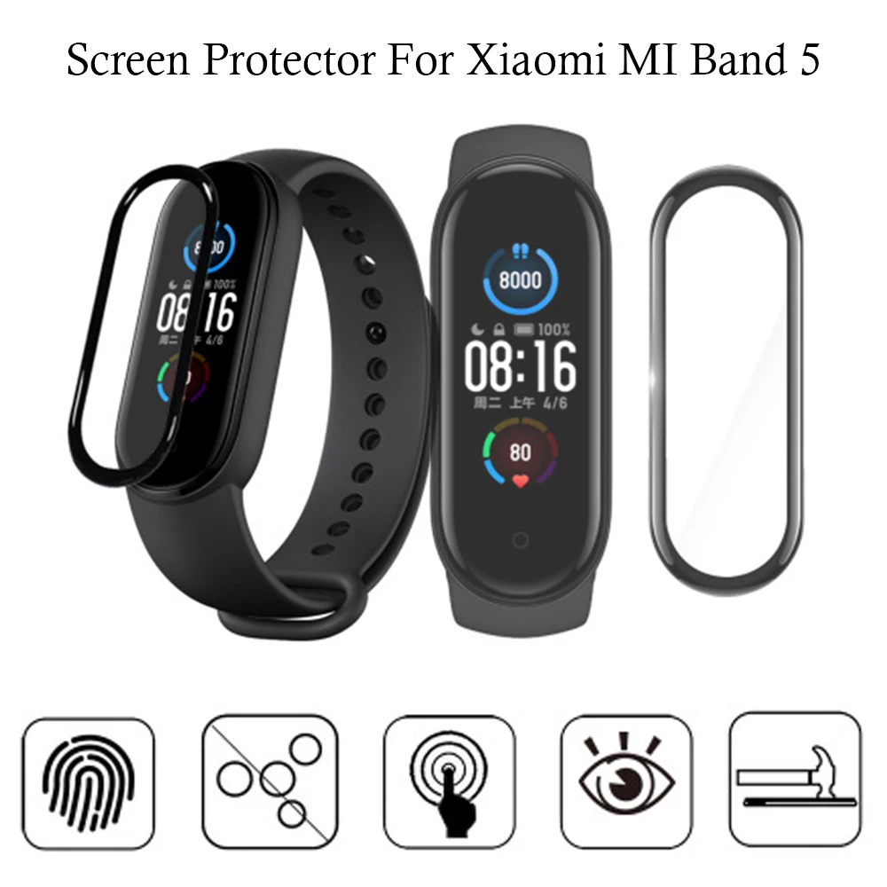 Защитная пленка для экрана NFC Xiaomi MI Band 5 Black Border HD Взрывозащищенная браслет