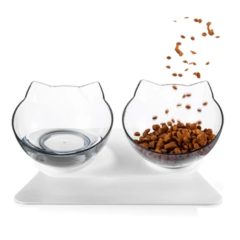 

Pet Dogs Cat Double Bowl With Raised Stand Pet Supplies For Dogs Cat Food Bowls & Water Bowl Non-slip Pet Products