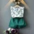 2021 New Summer Girls Green Cute Sleeveless Children's Floral Children's Clothing Girls Tops + Shorts 2 Комплекта Бесплатной Доставки