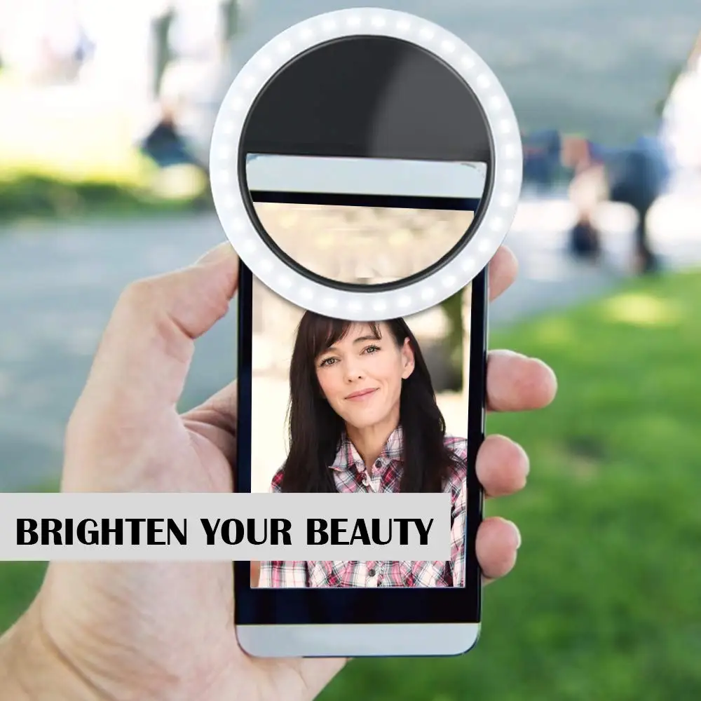USB Charger led Selfie Ring Light Rechargeable Portable Clip-on Selfie Fill Light For Cell Phone/Girl Make-up