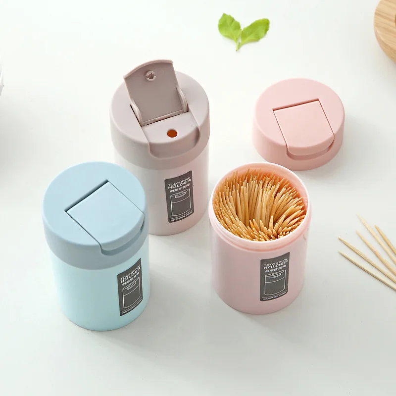 

1pc Toothpick Holder Container Wheat Straw Household Table Toothpick Storage Box Toothpick Dispenser Home Orange Accessories