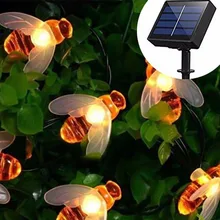 Bee Shaped 20/30 LED Solar String Lights Bumble Bee Decorations Fairy Light Waterproof LED String Lights For Outdoor Garden Yard bumble bee chunk light tuna in water