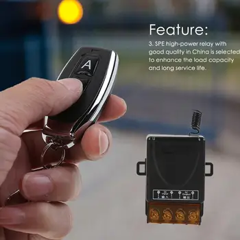 

433MHz 2 Keys RF Wireless Switch Exquisite Craftsmanship Sturdy Durable Remote Control Lamp LED Receiver Transmitter
