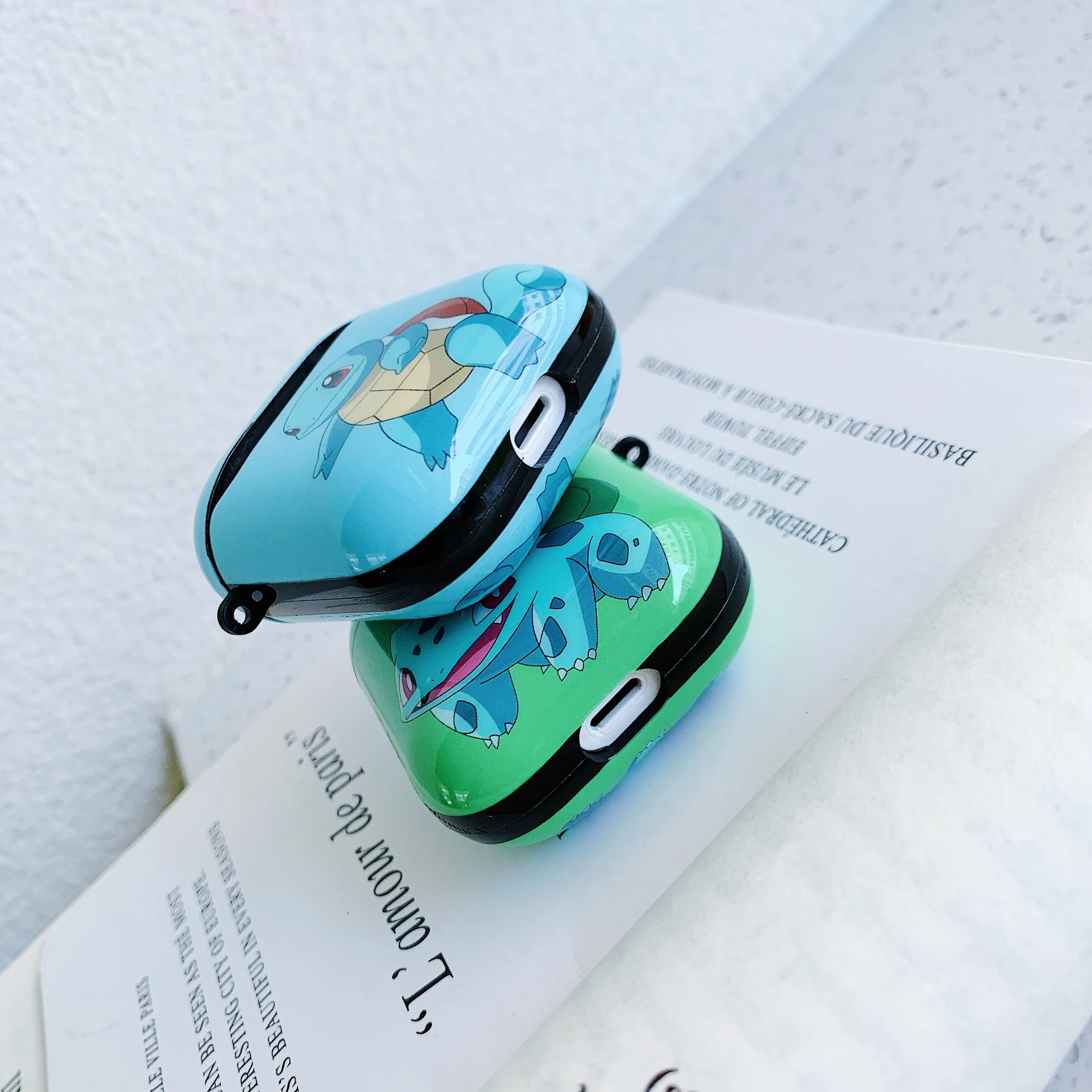 Чехол для наушников с Bluetooth Airpods милый силиконовый защитный чехол узором 2 кольцом