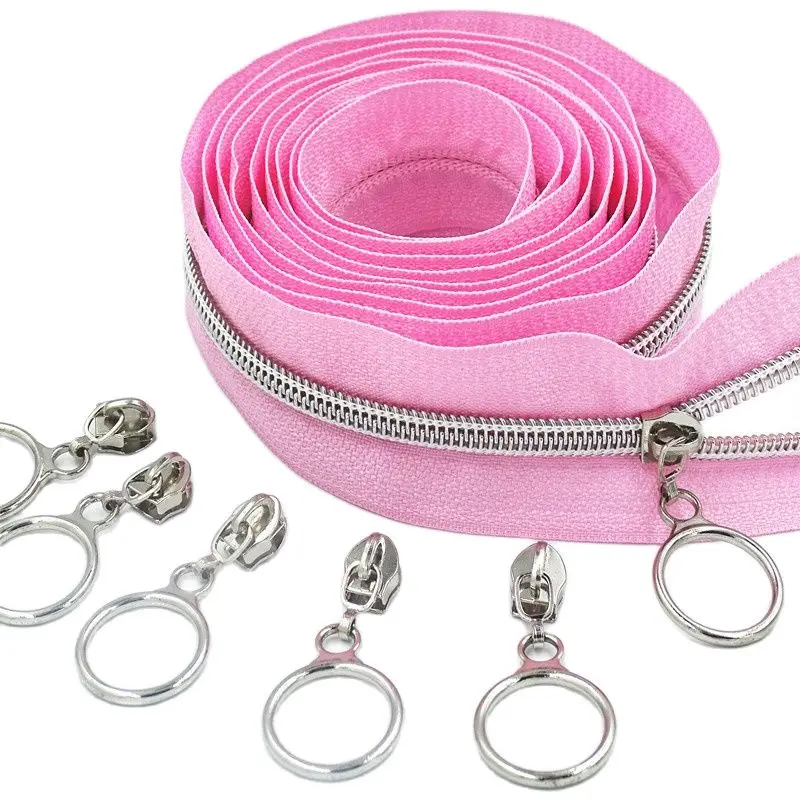 5# Nylon Circle Zipper Puller Clothing Accessories 20pcs