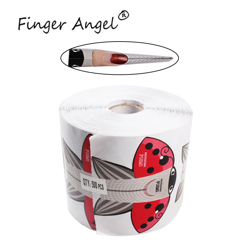 

Finger Angel 100/500pcs Red Kite Designs Nail Form Nail Art Stickers Nail Tips Extension Guide for UV Gel Manicure Tool#FJH19