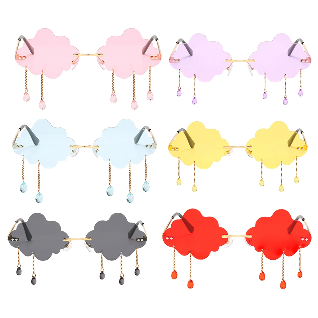 雲の形をしたエッジのないサングラス ティアドロップペンダント付きのキャンディーカラーの透明な色付きメガネ 女性用 サングラス Aliexpress 雲の形をしたエッジのないサングラス ティアドロップペンダント付きのキャンディーカラーの透明な色付きメガネ 女性用 サングラス Aliexpress