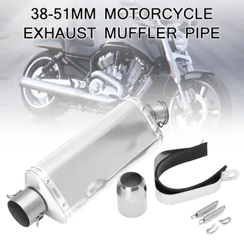 

1 PCS Universal 38-51mm Stainless Steel Motorcycle Exhaust Muffler Pipe with Silencer For Dirt Bike Scooter Street Bike Quad