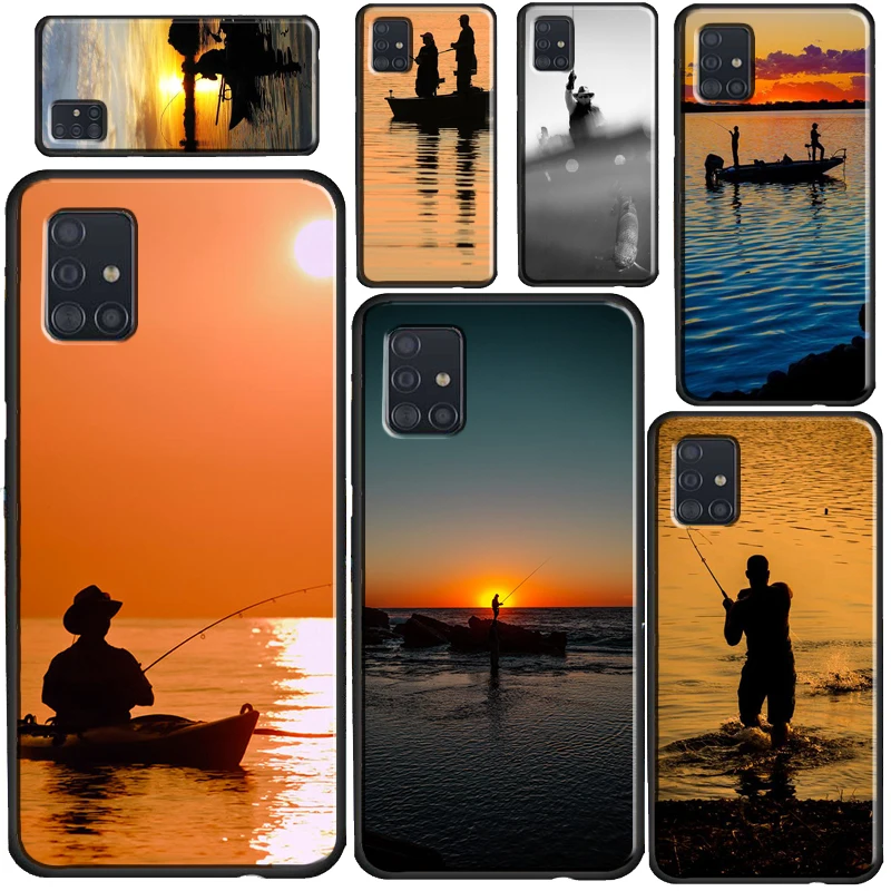 Bass Fishing Lake Sunset Fisherman Case For Samsung Galaxy A12 A32 A42 A52 A72 A01 A02S A40 A50 A70 A20e A21S A11 A31 A51 A71 | Мобильные