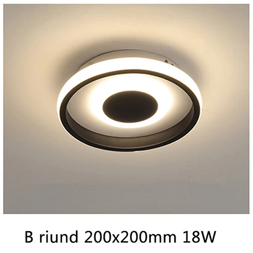 B round 20cm 18W Современные светодиодные потолочные лампы для гостиной, спальни, кабинета, коридора, белого+ черного цвета, поверхностный монтаж, потолочный светильник, Новинка - Цвет корпуса: B round 20cm 18W