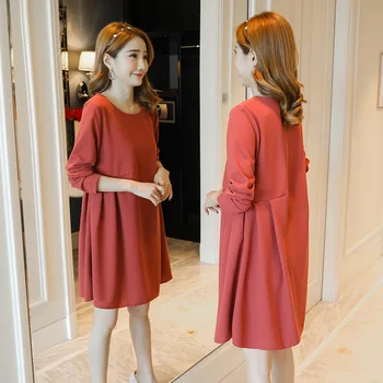 

Maternity Clothes Autumn Clothing New Style Pregnant Women Long-sleeved Dress
