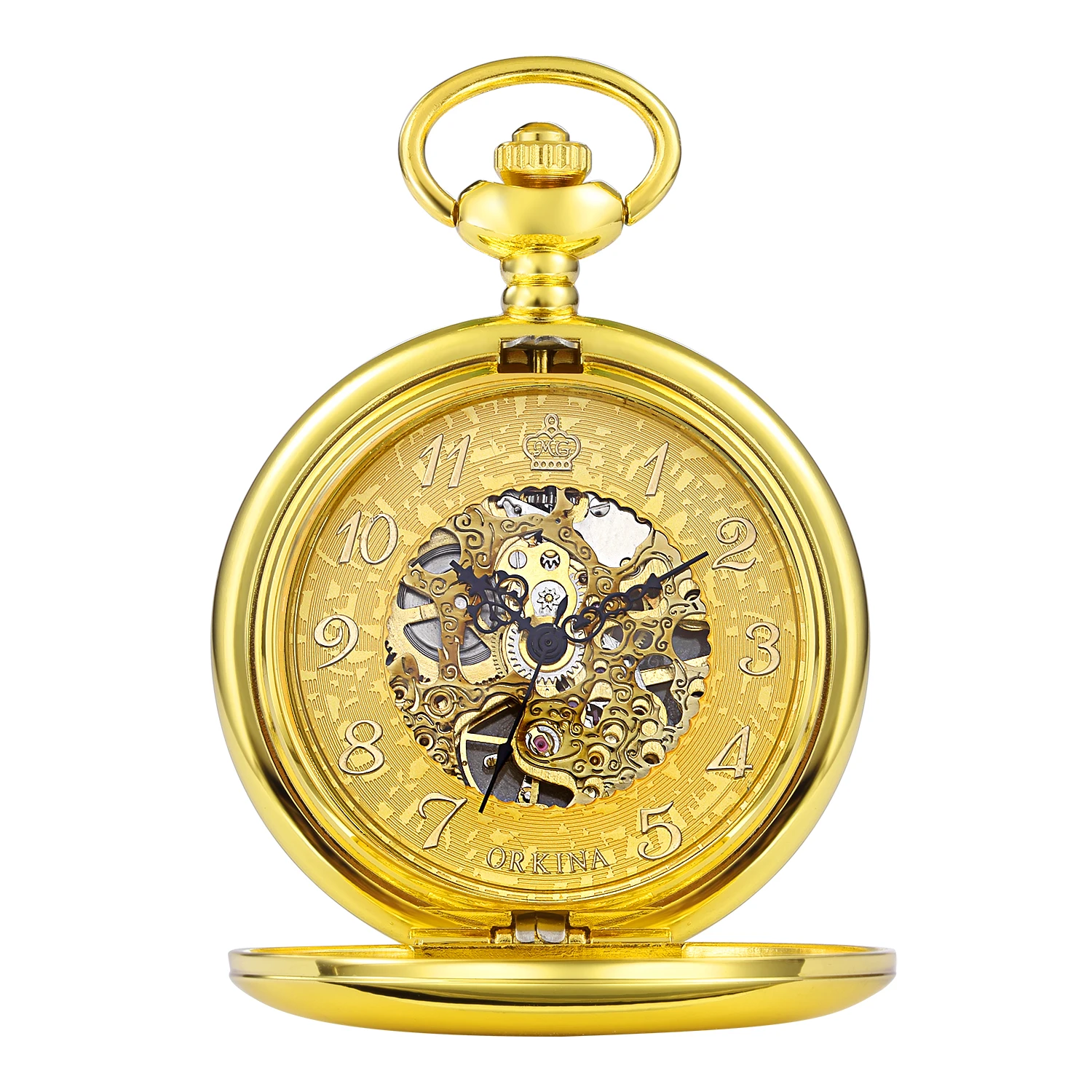 Unique Vintage Mechanical Pocket Watch Silver Gold Bronze Hand Winding Roman Numeral Clock Hollow Skeleton Steampunk Man Watches end of watch pocket